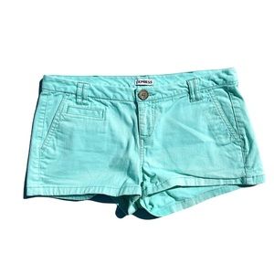 EXPRESS - Low-Rise Stretch Chino Shorts - Aqua 2